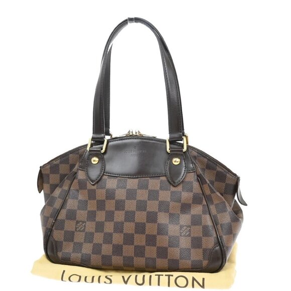 LOUIS VUITTON Verona PM Shoulder Bag Damie Ebene Leather Brown - Picture 1 of 14